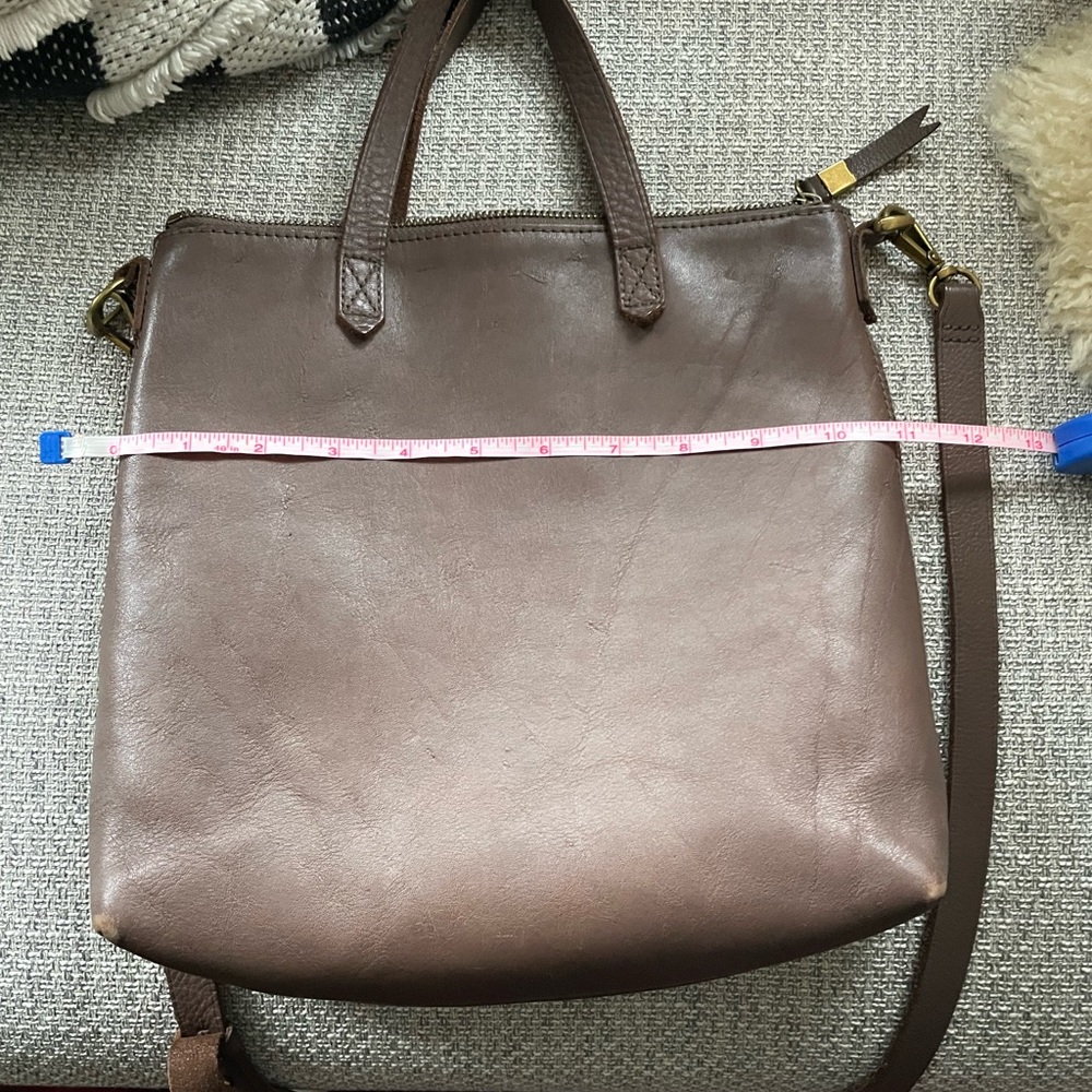 Madewell zip top purse. Dark brown